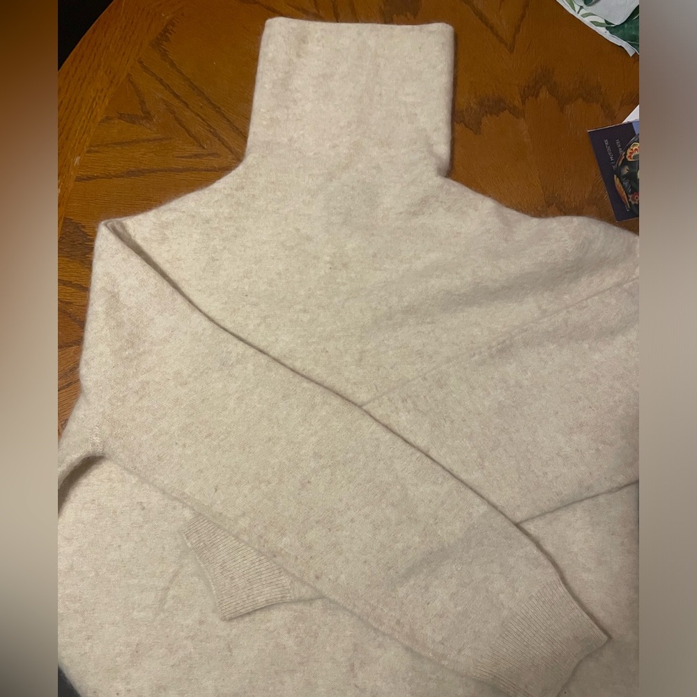 Cashmere Cream Turtleneck Sweater